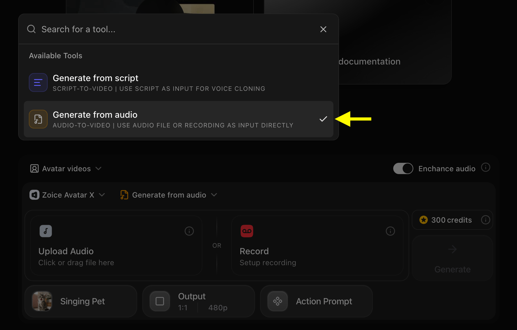 Generate from Audio