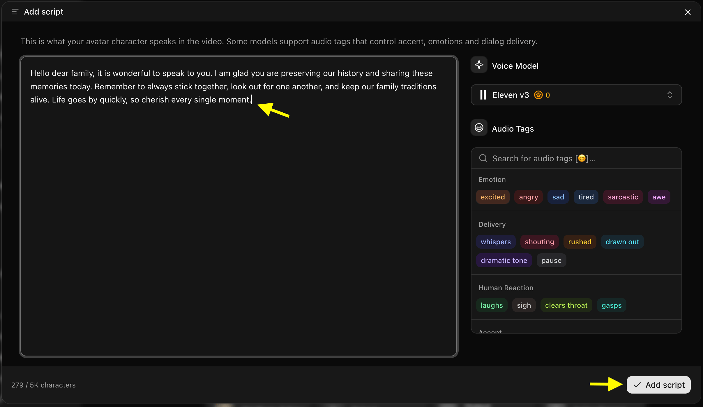 Add Script