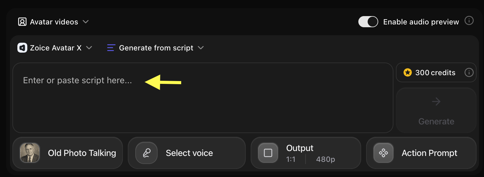 Click on Script box to add Script