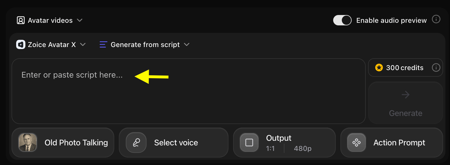 Click on Script box to add Script