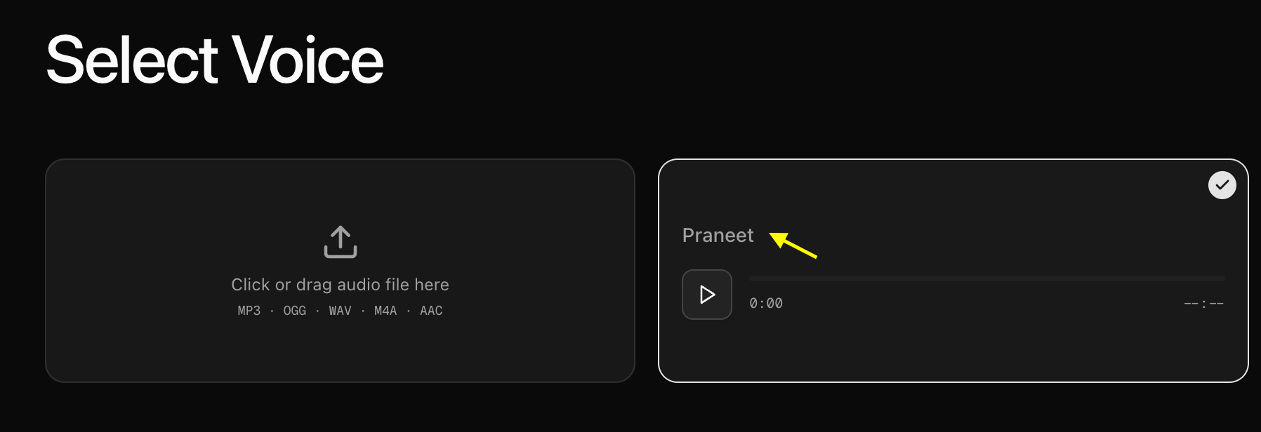 Upload Voice Sample