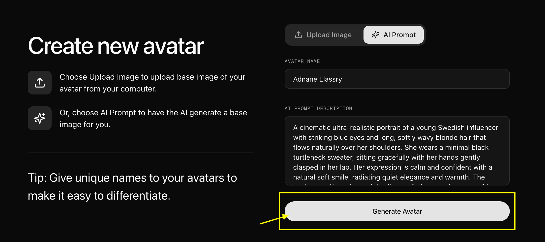 Generate Avatar