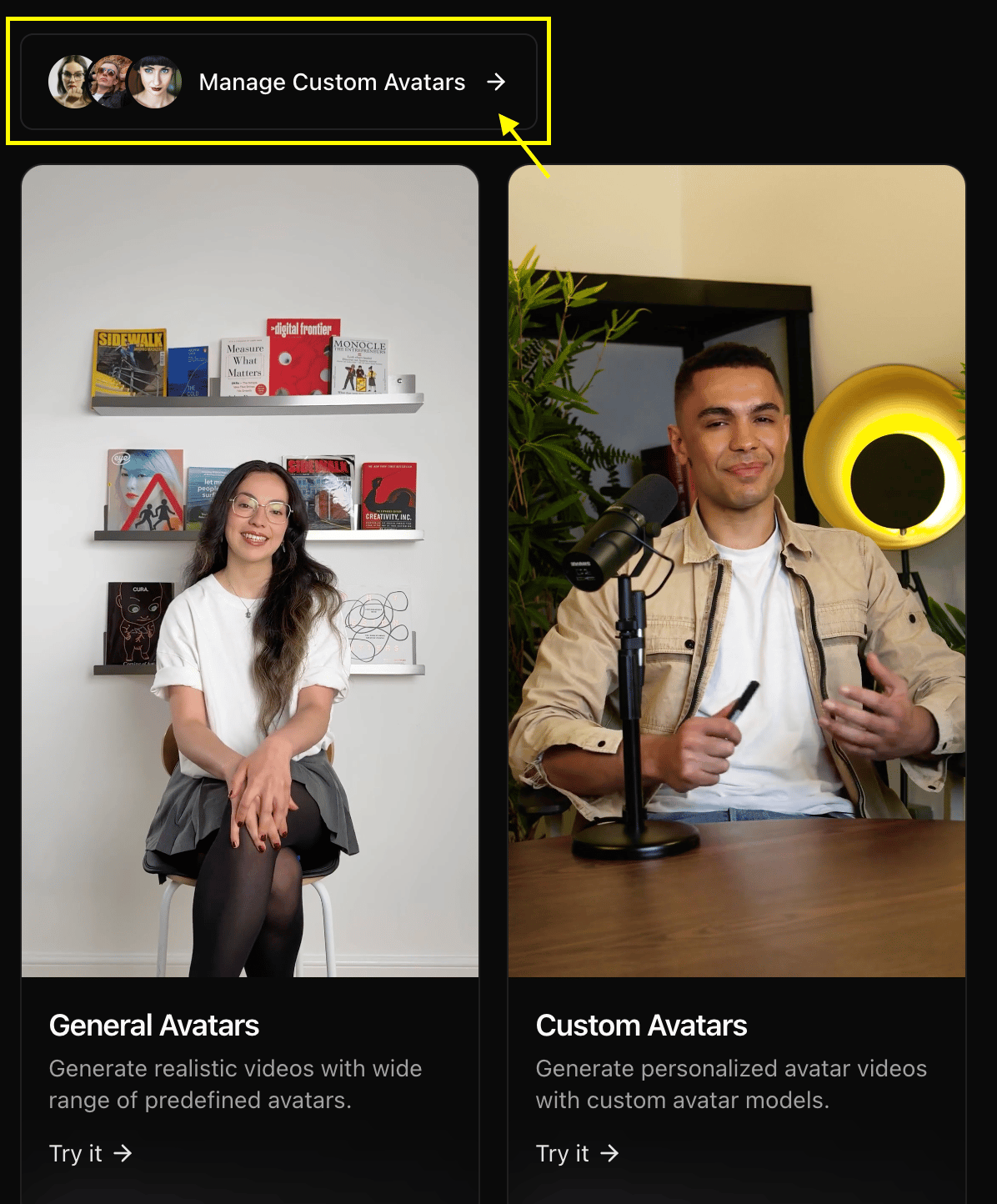 Manage Custom Avatar
