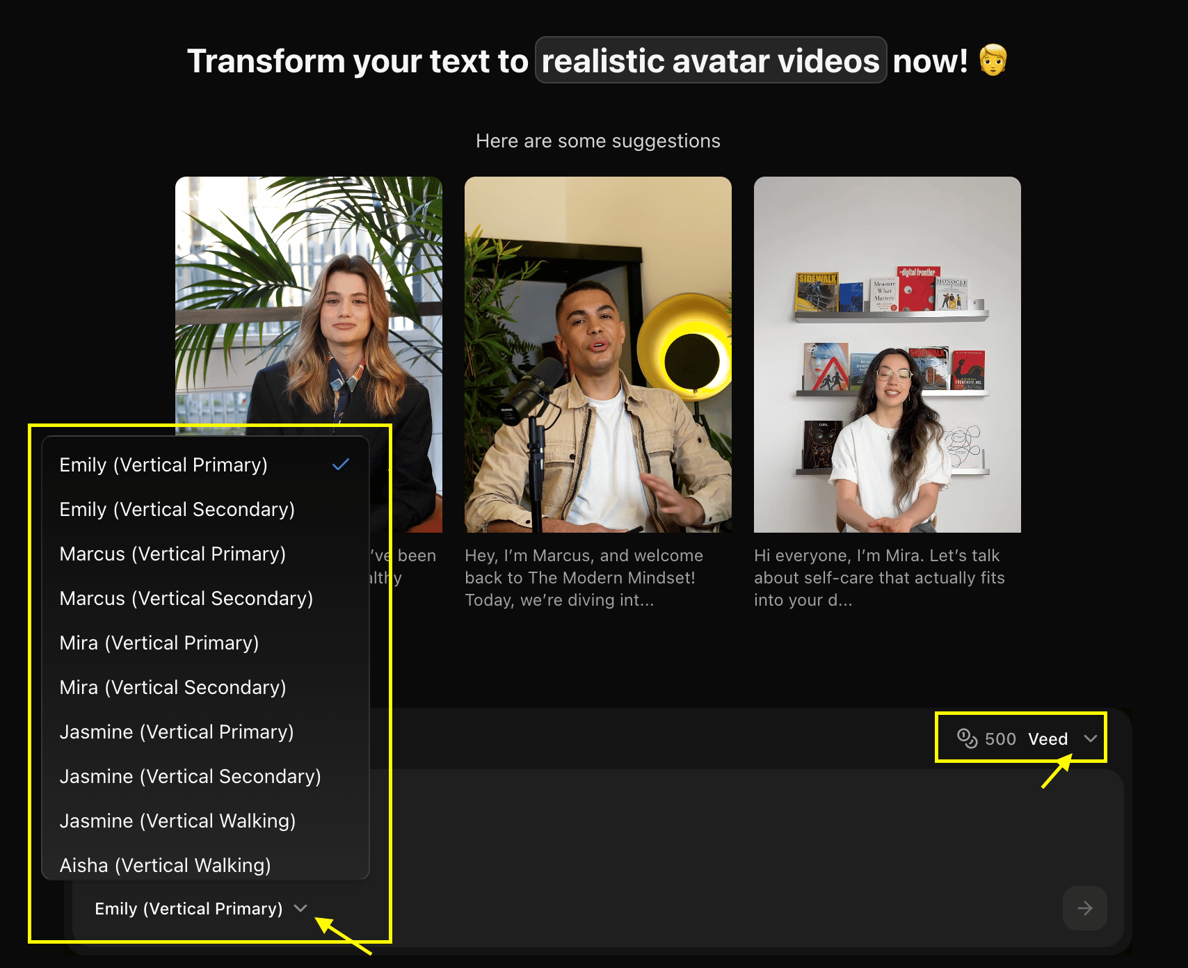 Select Voice and Model