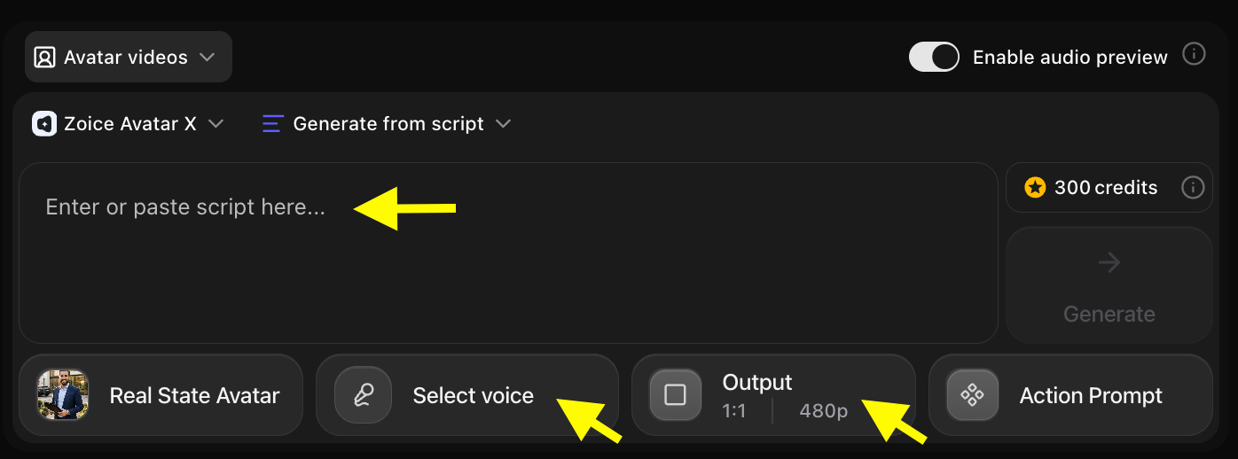Click on Script box to add Script