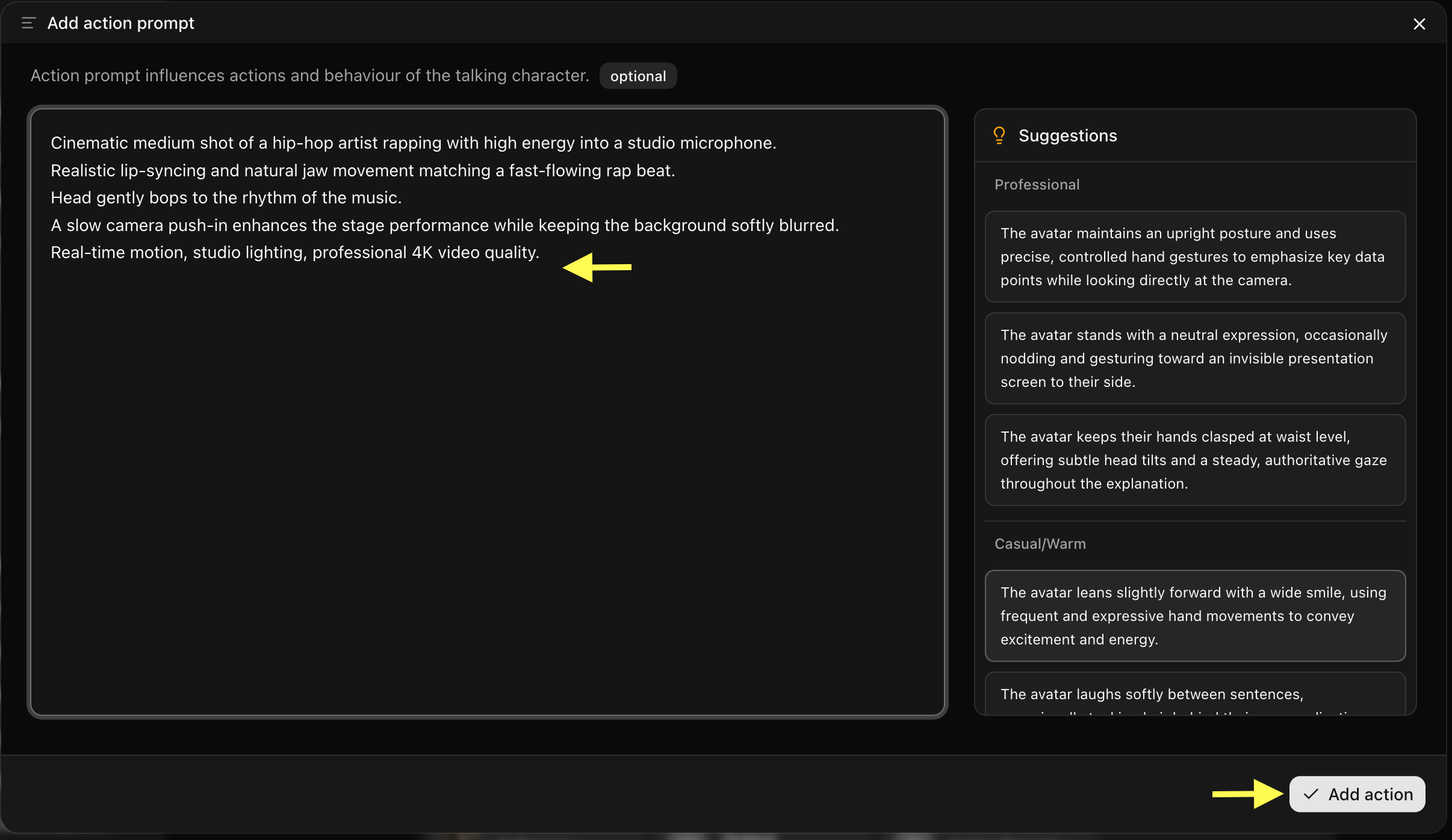 Action Prompt Box