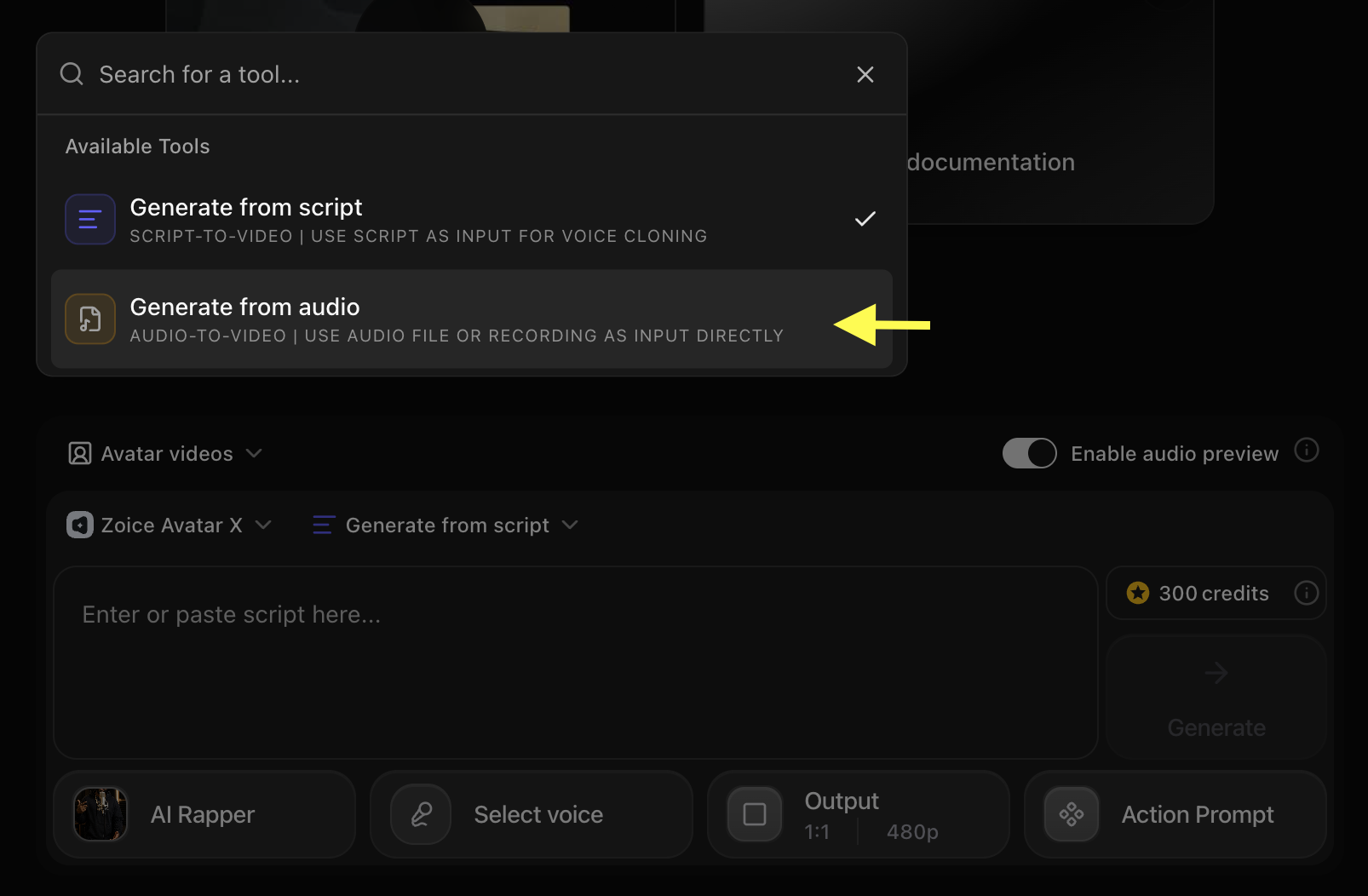 Generate from Audio