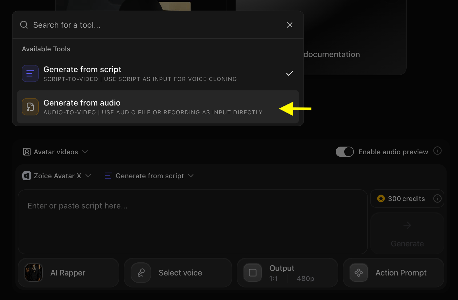 Generate from Audio