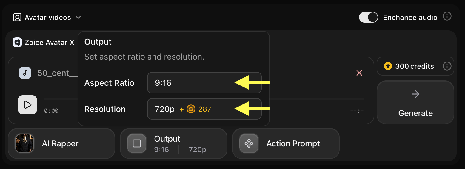 Update Output Settings