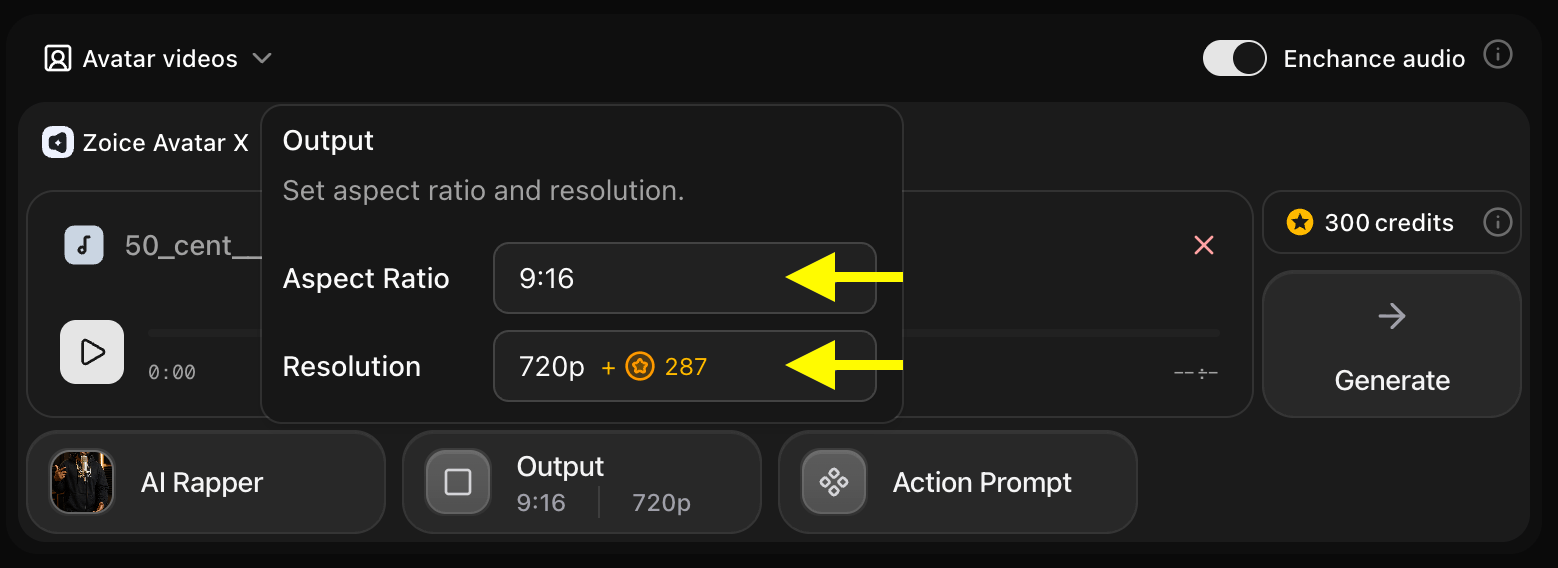 Update Output Settings
