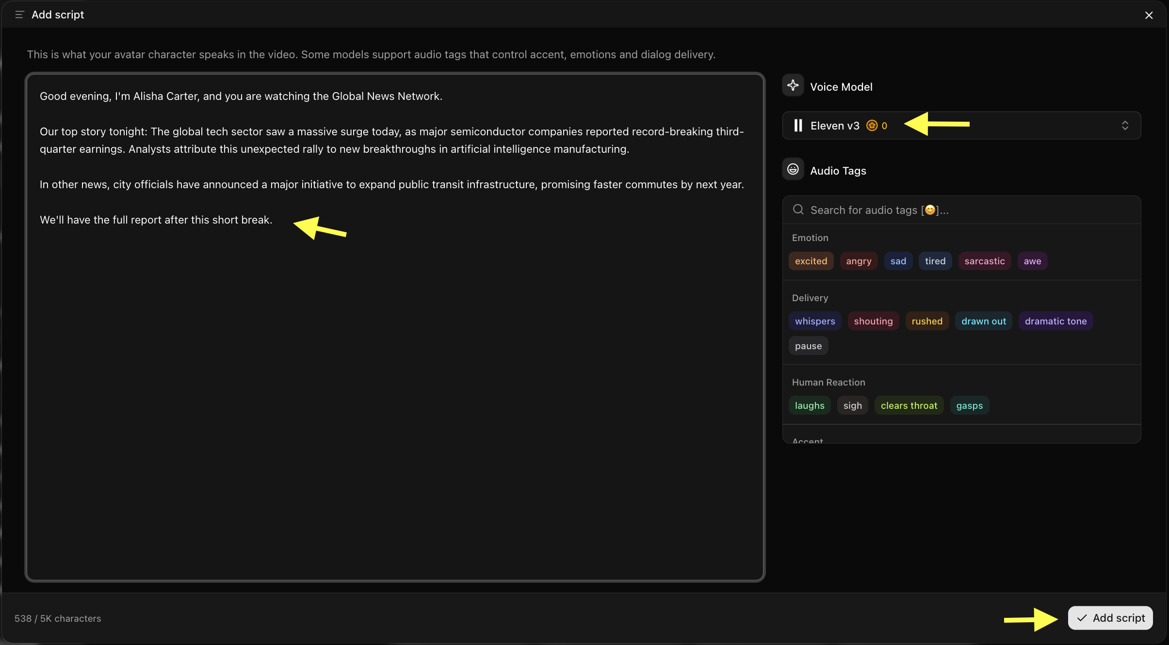 Add Script