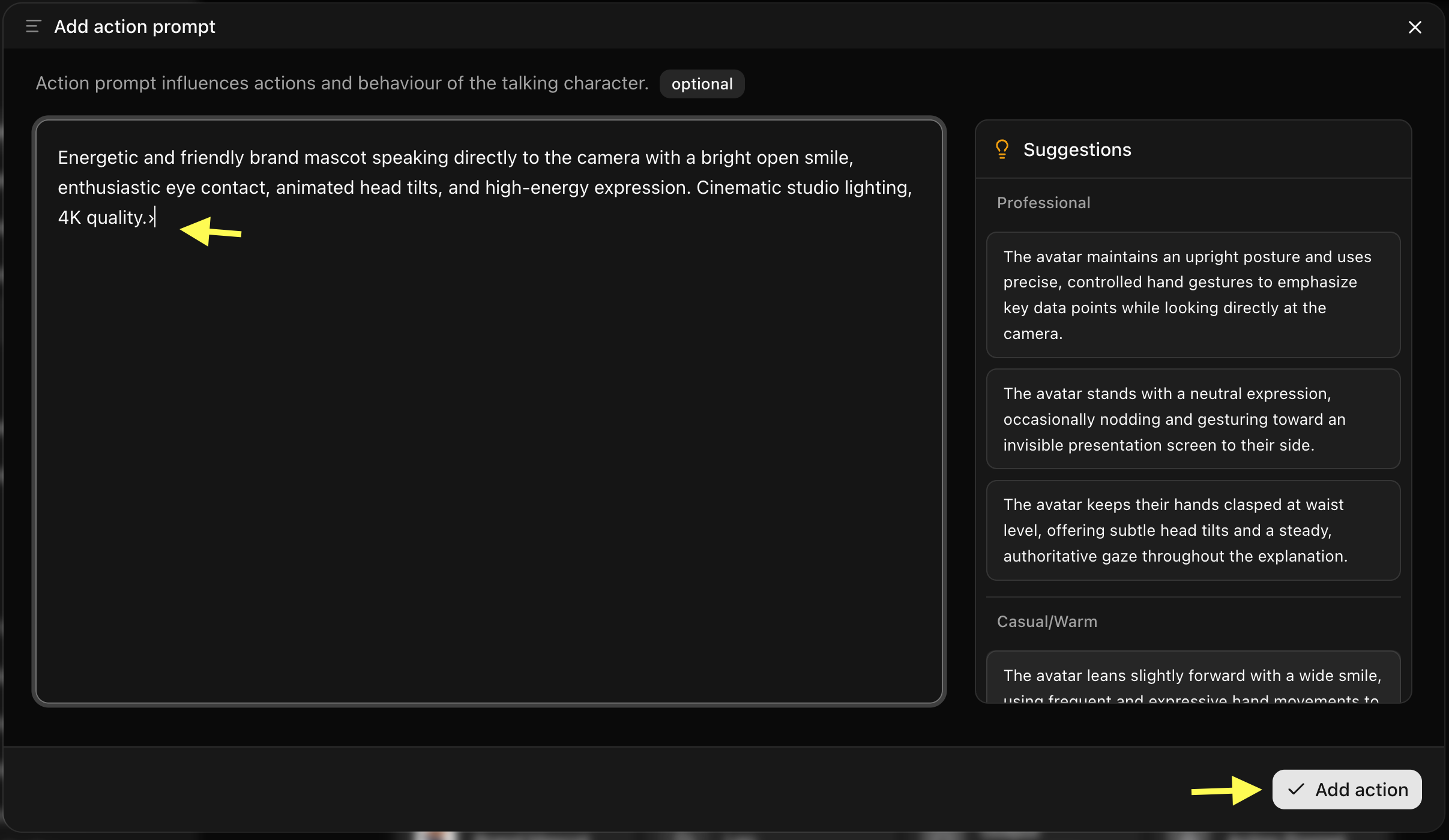 Action Prompt Box