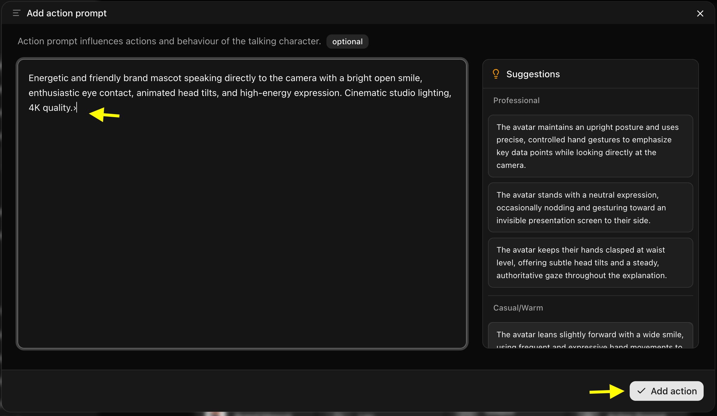 Action Prompt Box
