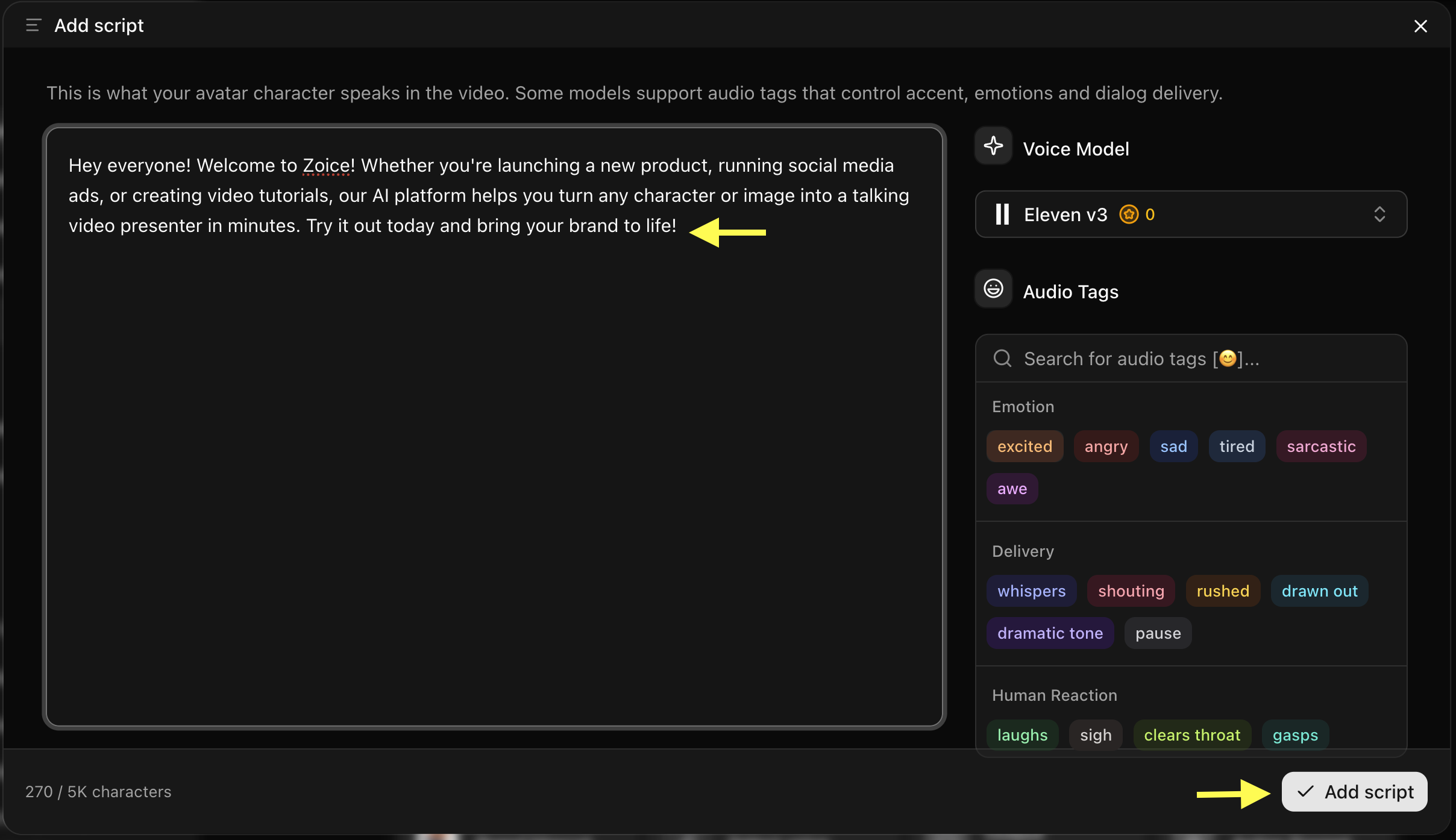 Add Script