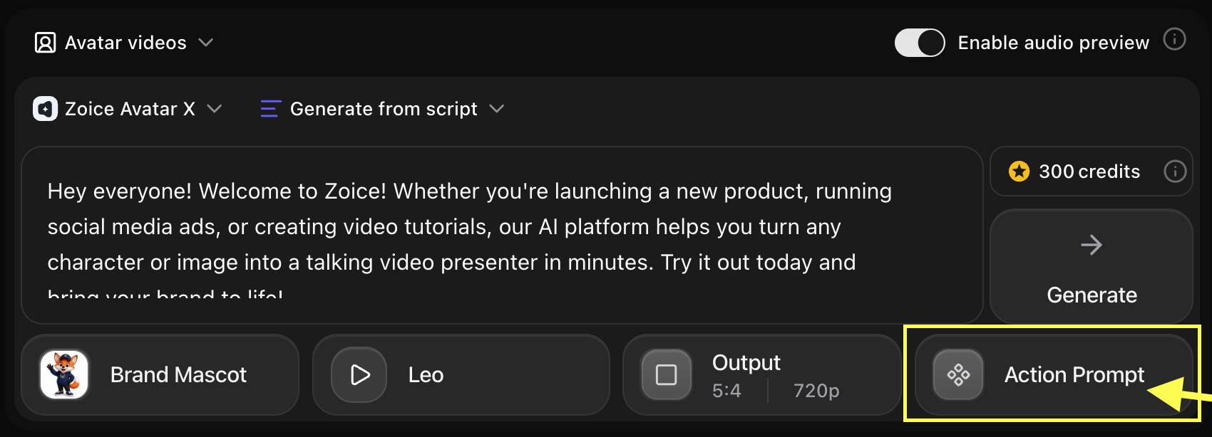 Click Action Prompt
