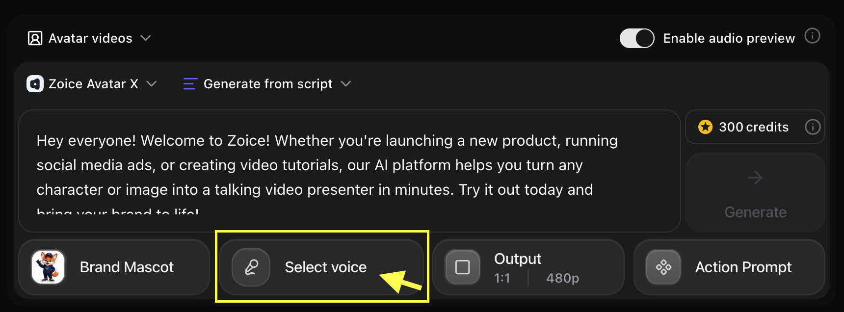 Click on Select Voice