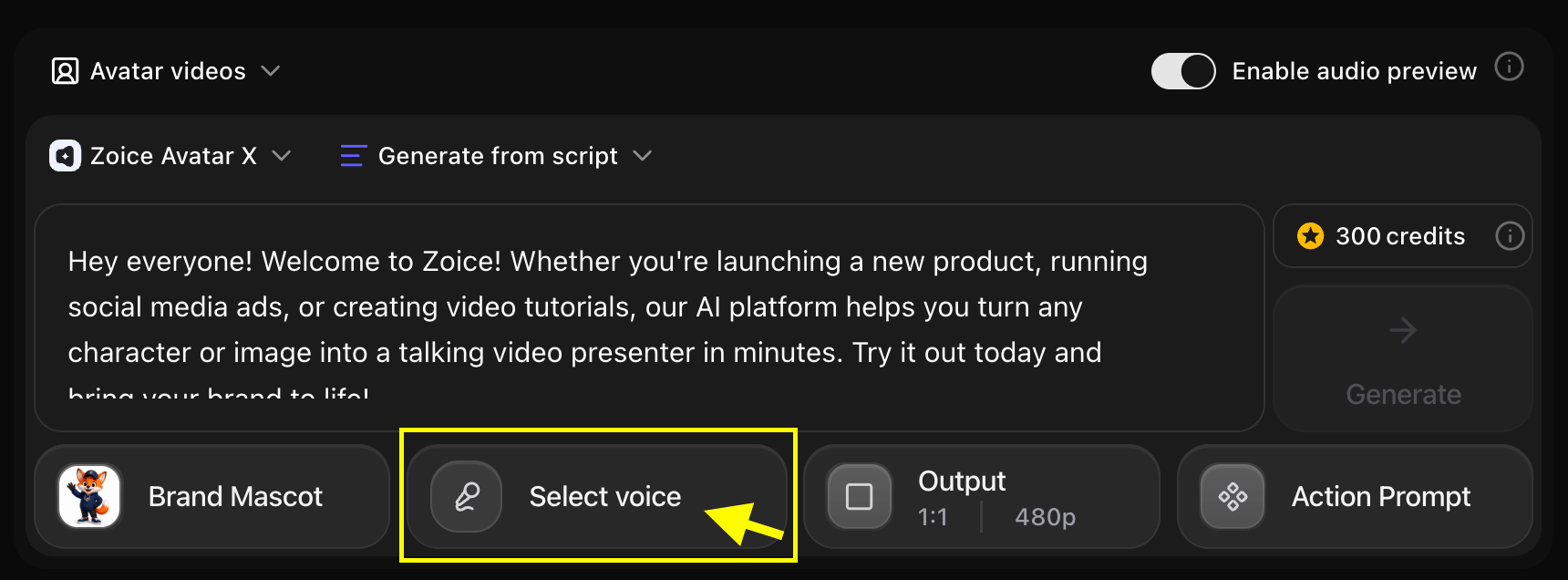 Click on Select Voice