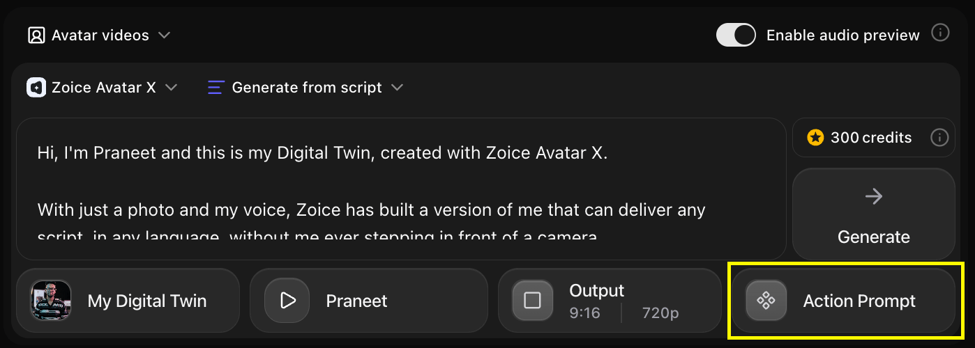 Click Action Prompt