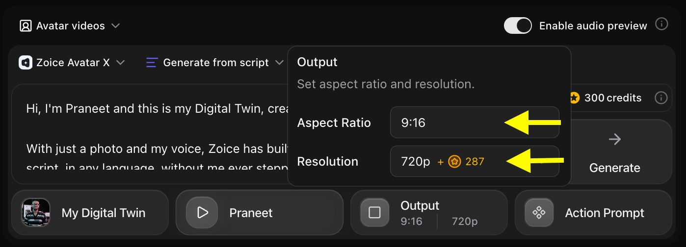 Output Settings