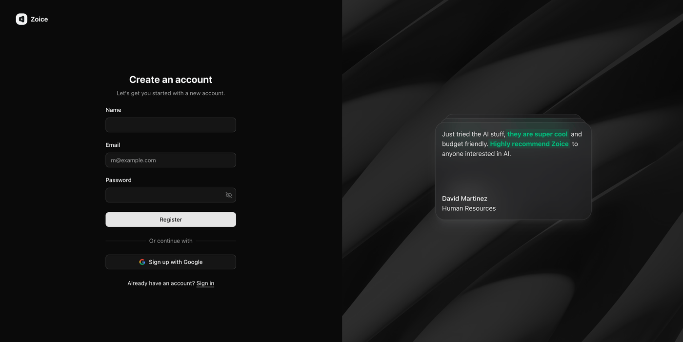 Sign Up