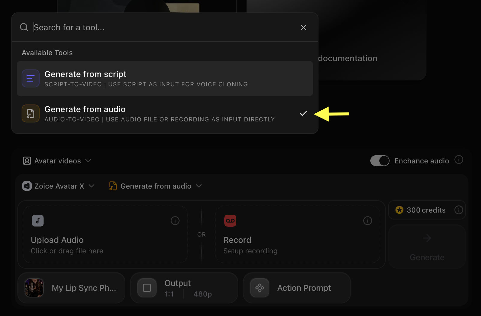 Generate from Audio