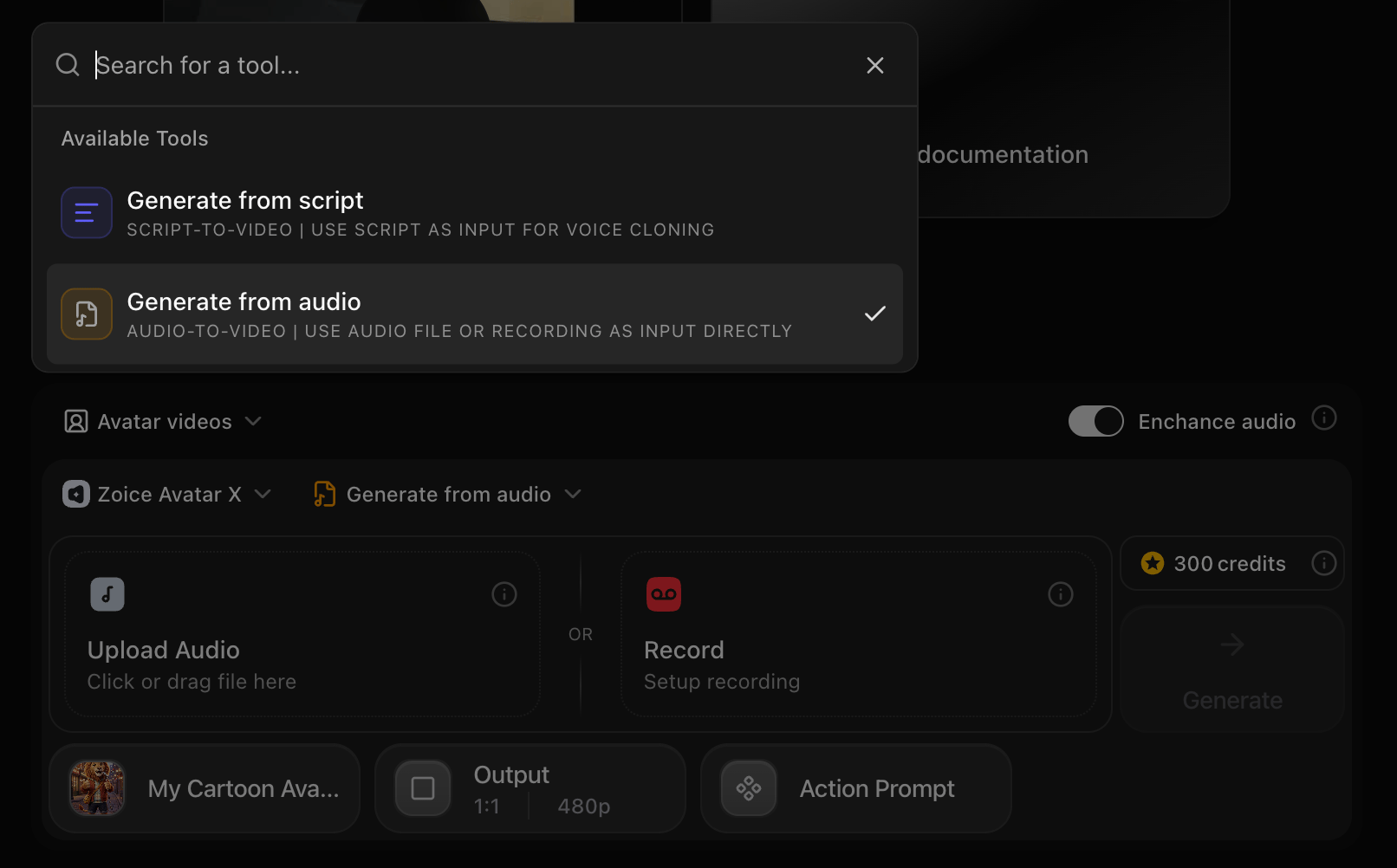 Generate from Audio