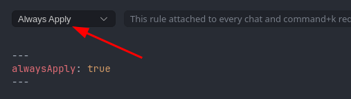 Cursor Always Apply setting