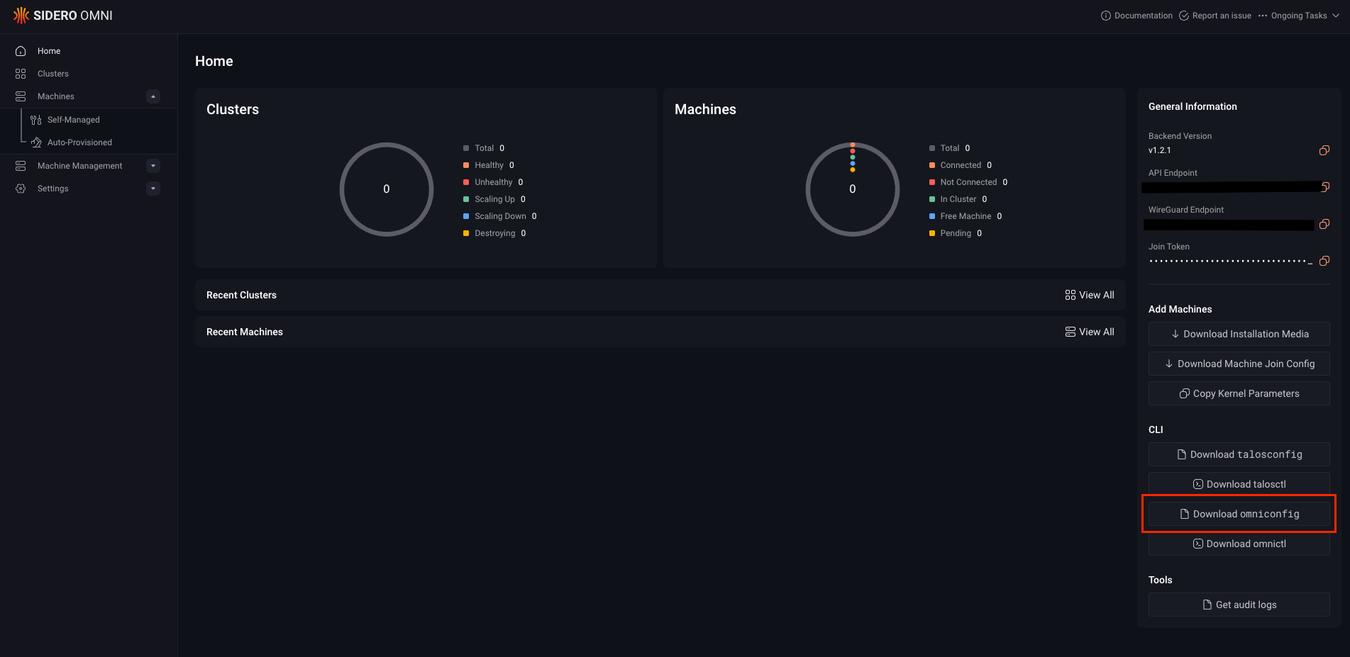 Download Omnictl button