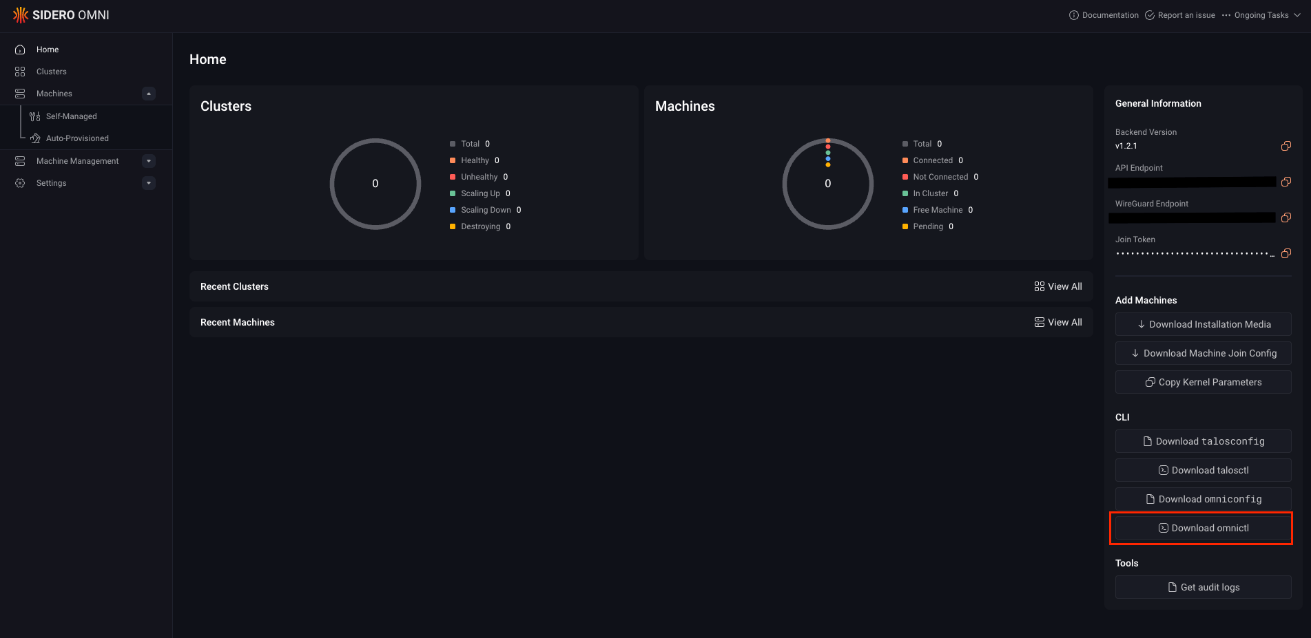 Download Omnictl button