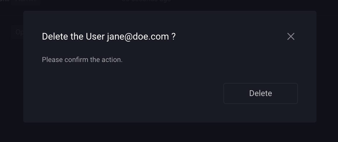 Delete confirm modal