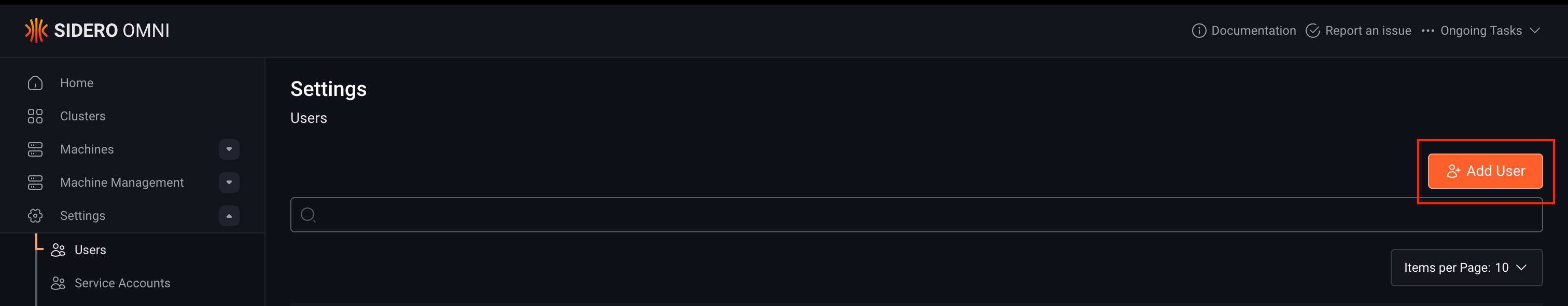 Add user button