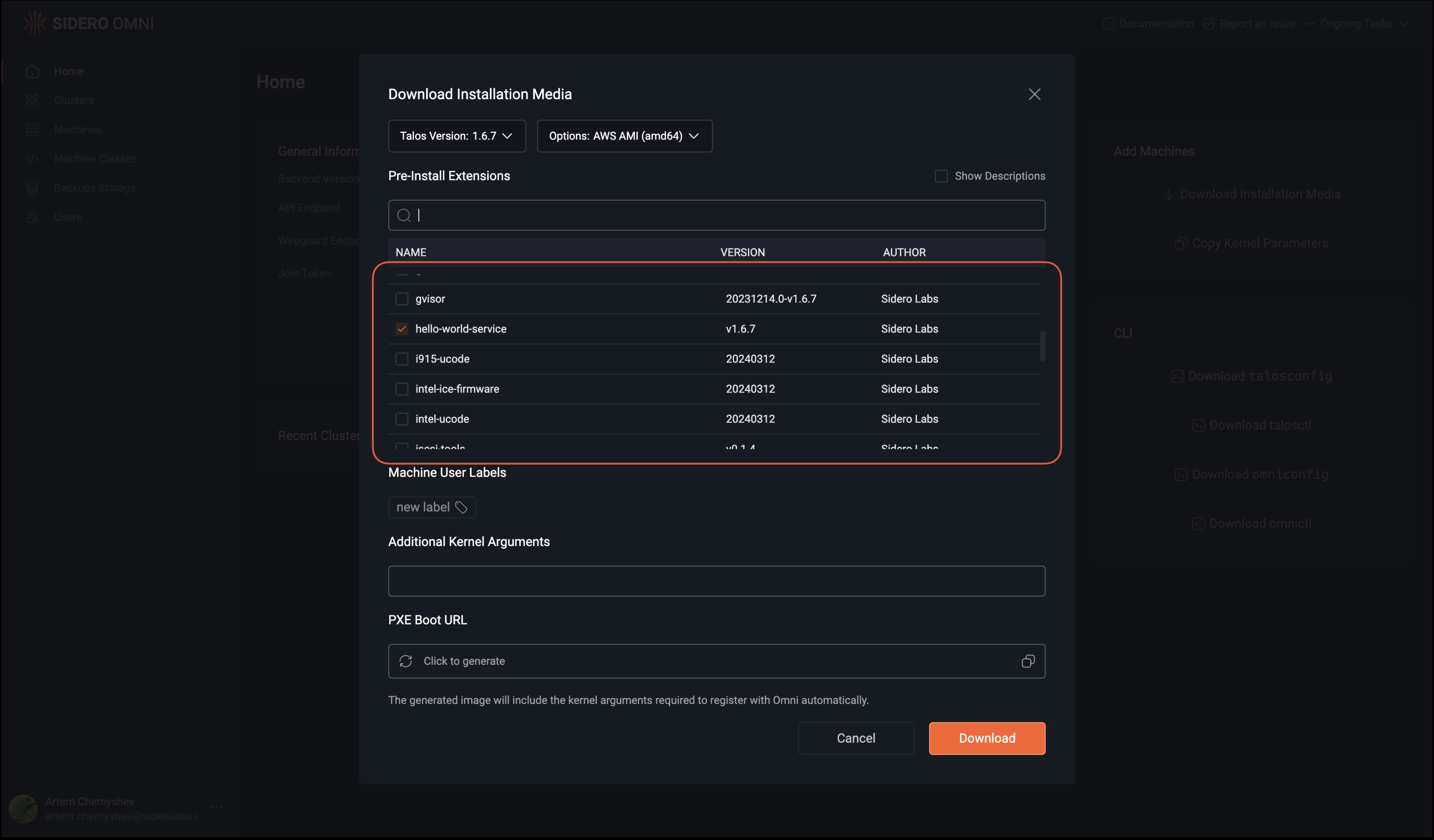 Download installation media