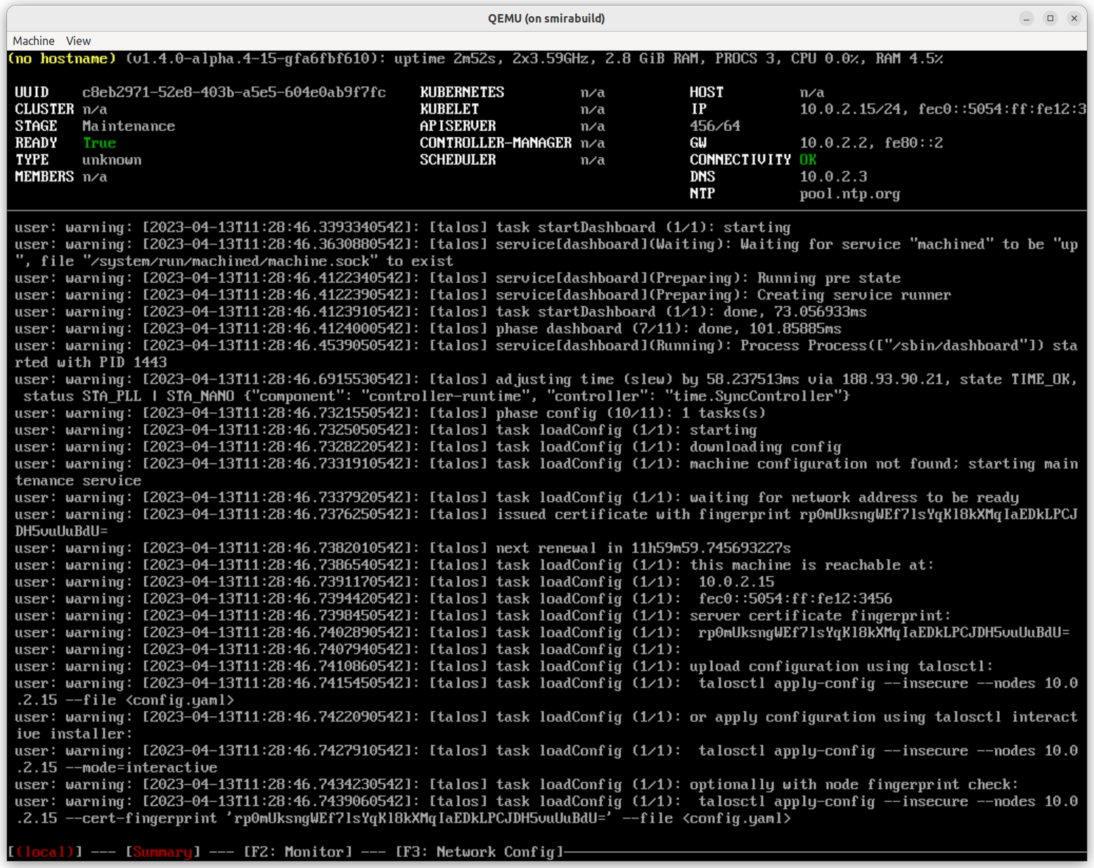 Interactive Dashboard Summary Screen