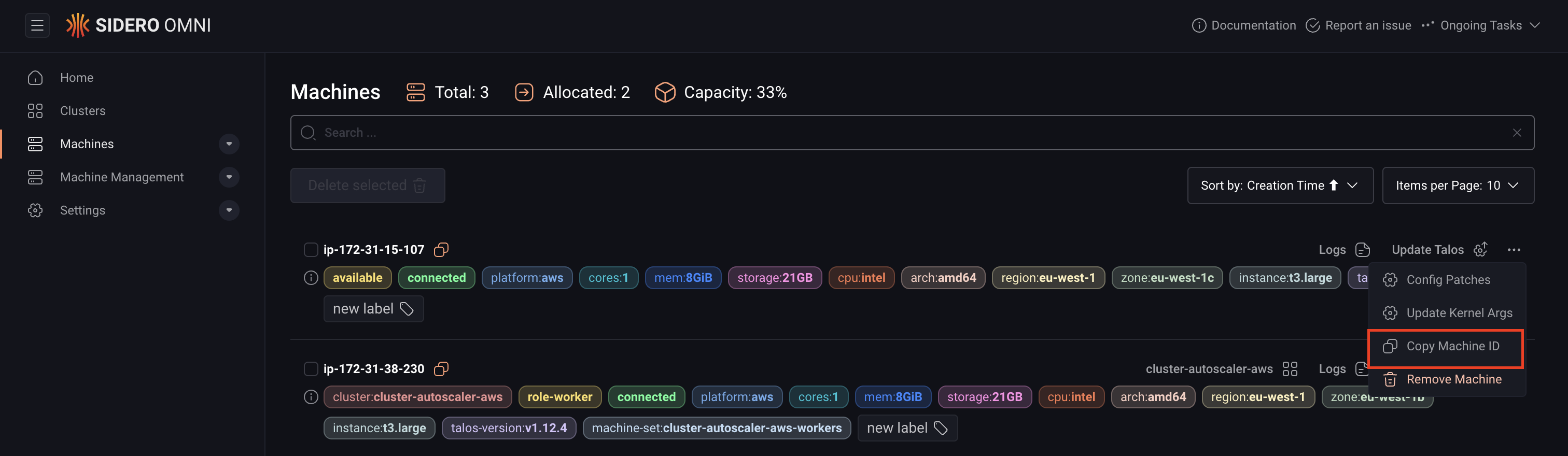 Create a Cluster - Sidero Documentation