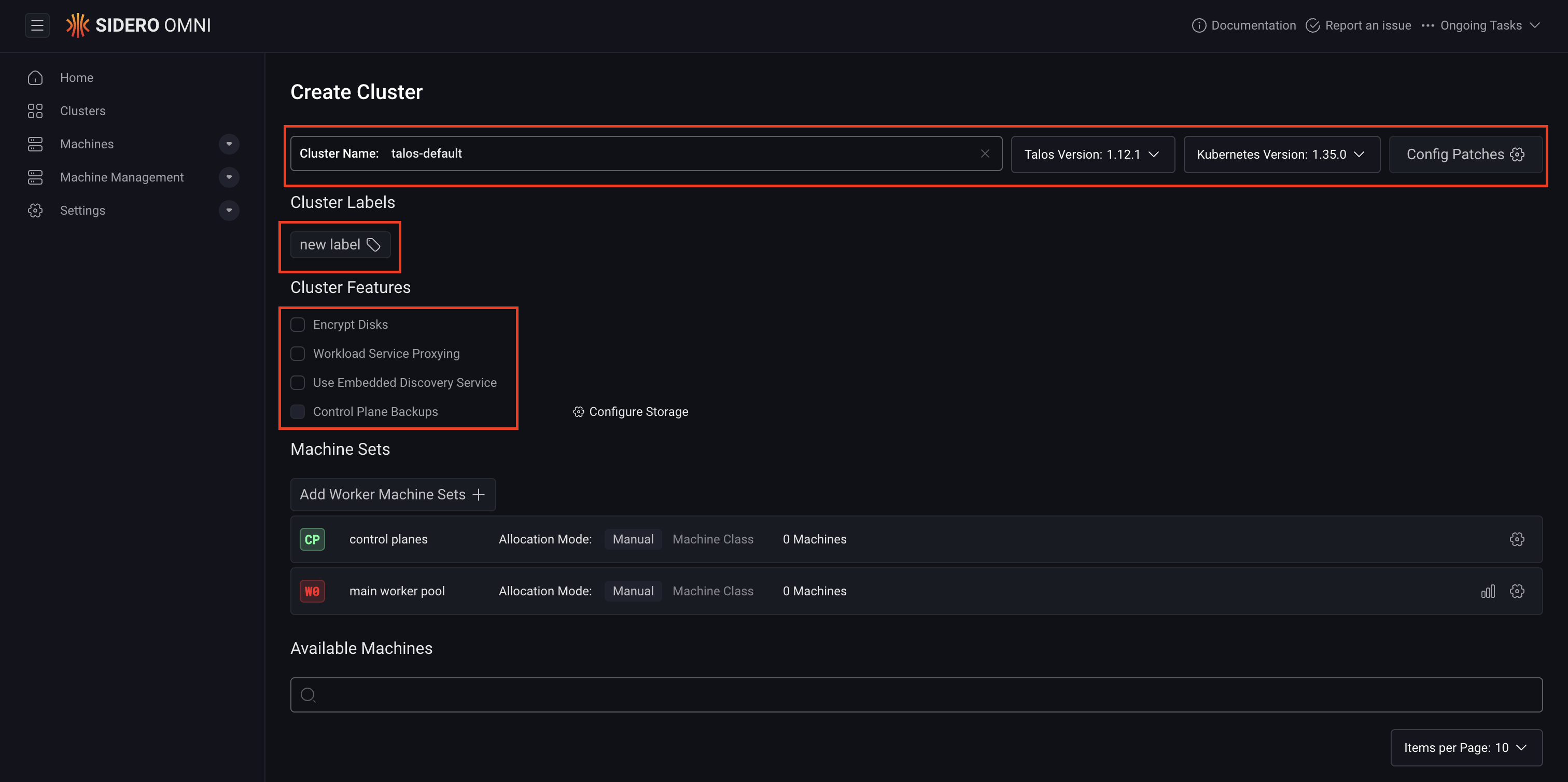 Create a Cluster - Sidero Documentation