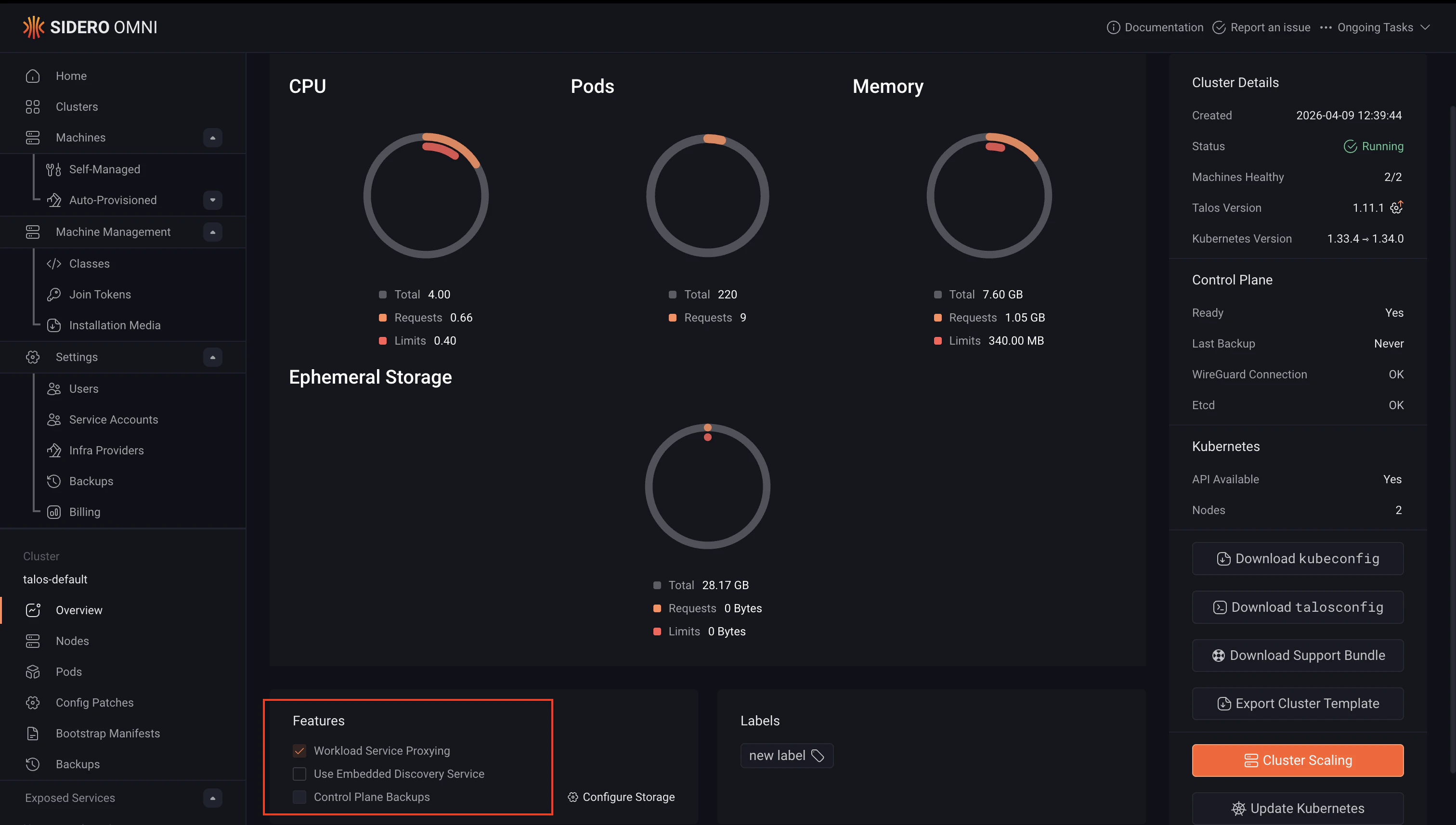 Enable Workload Service Proxying on cluster creation