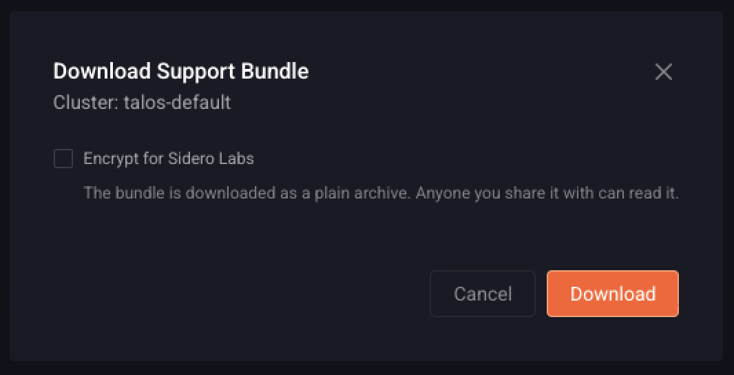 Download dialog with encryption turned off