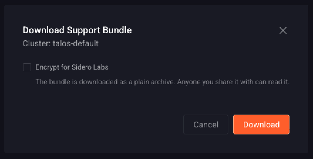 Download dialog with encryption turned off