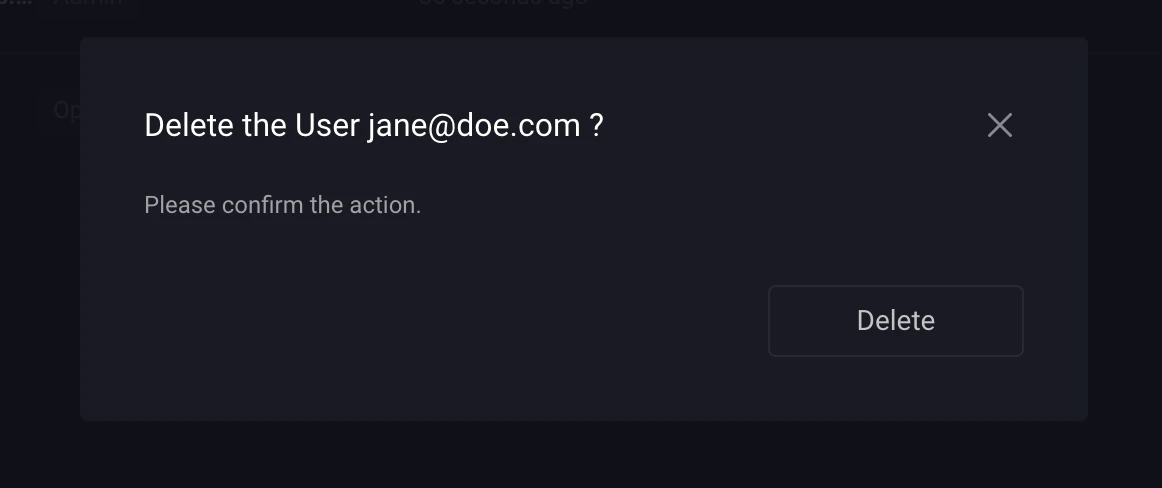 Delete confirm modal