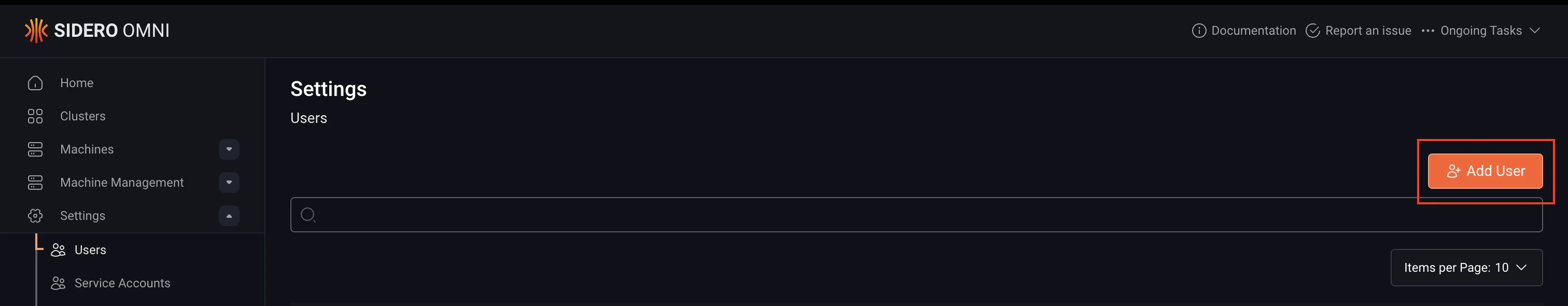 Add user button