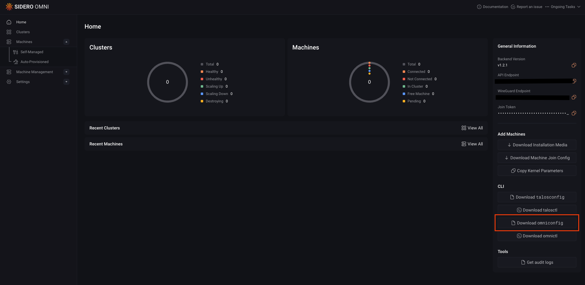 Download Omnictl button