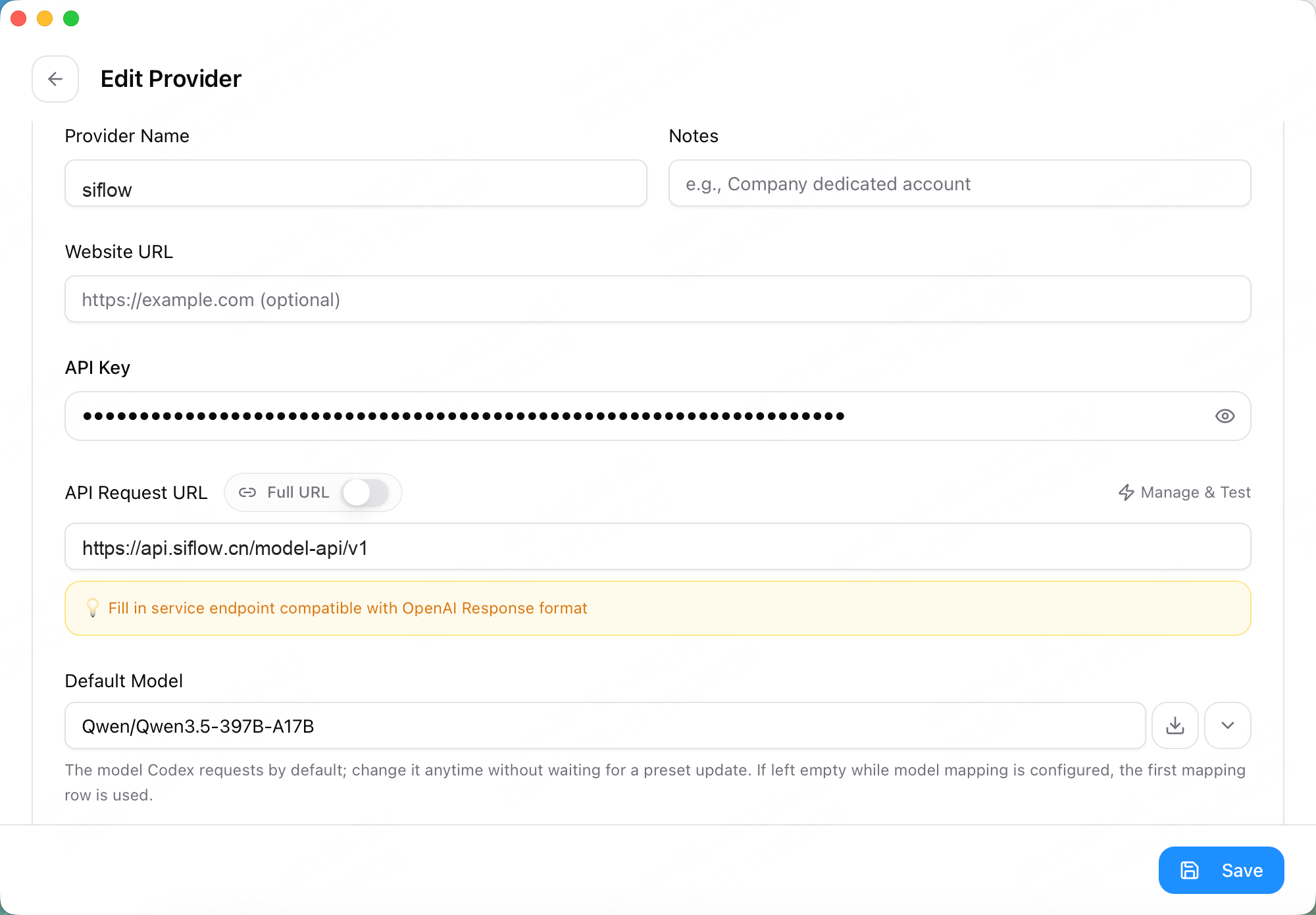 CC-Switch 中编辑 provider 并配置算秩 Model Inference API