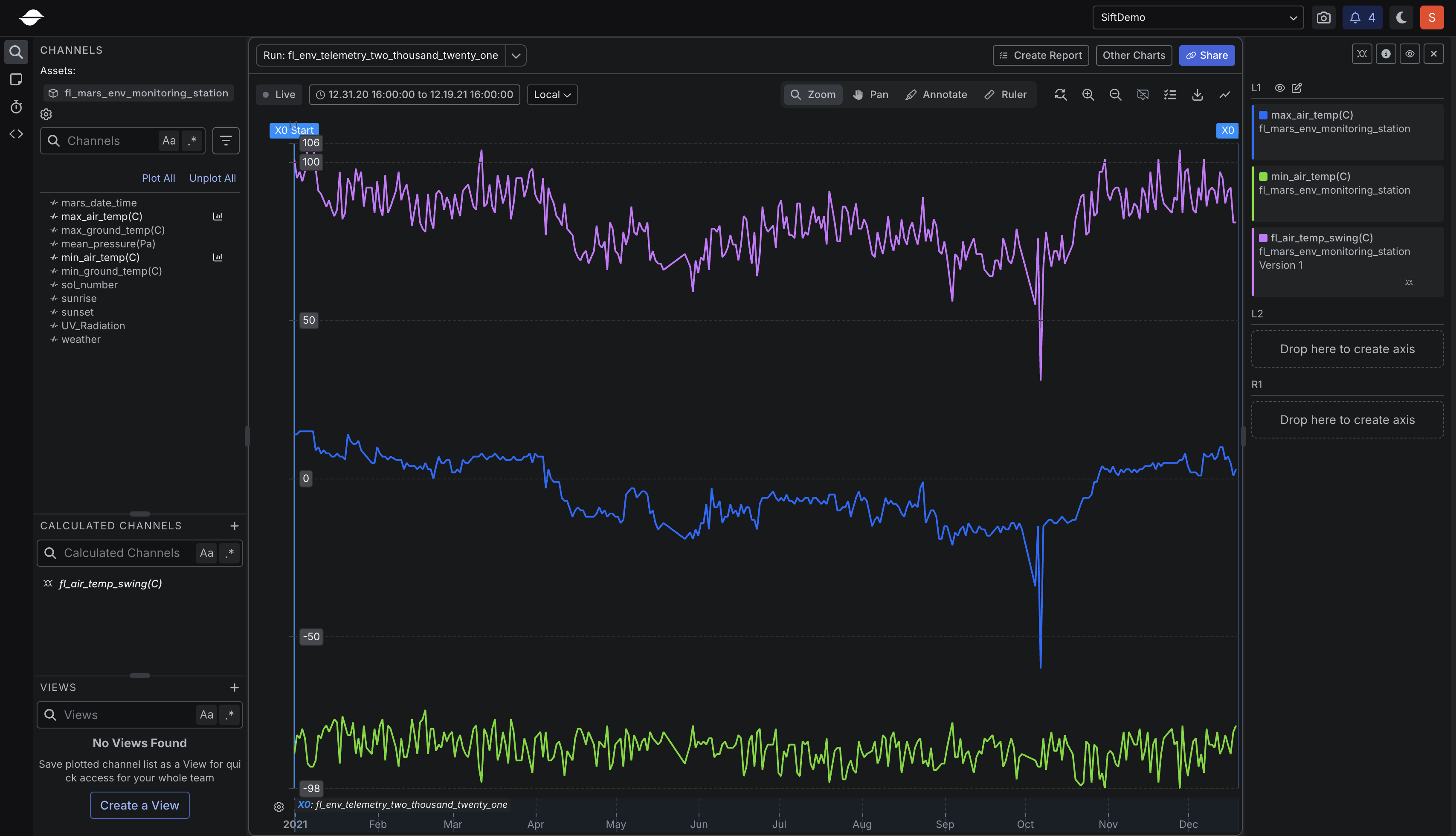 Plotted Calculated Channel in Explore v1