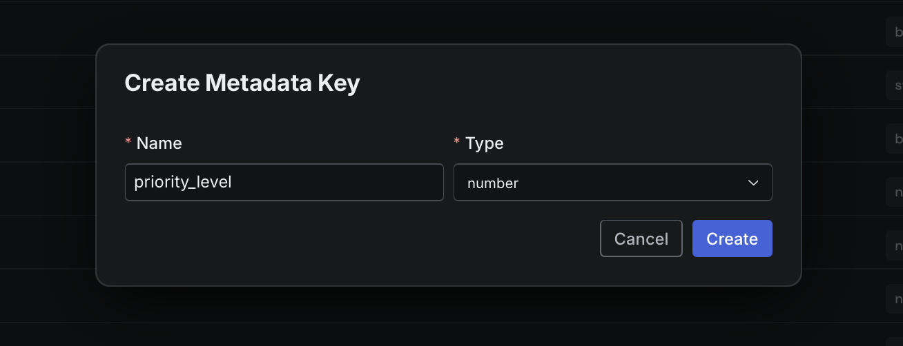 Create a Metadata key