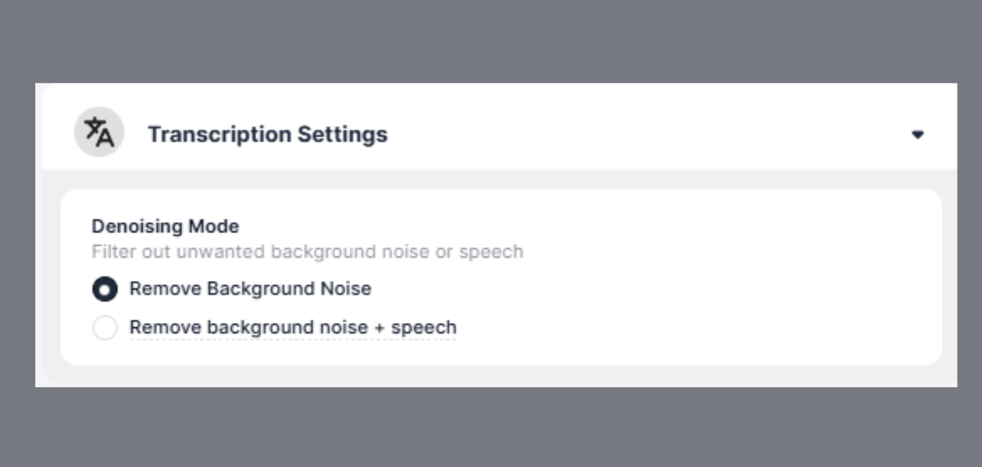 Transcription Settings