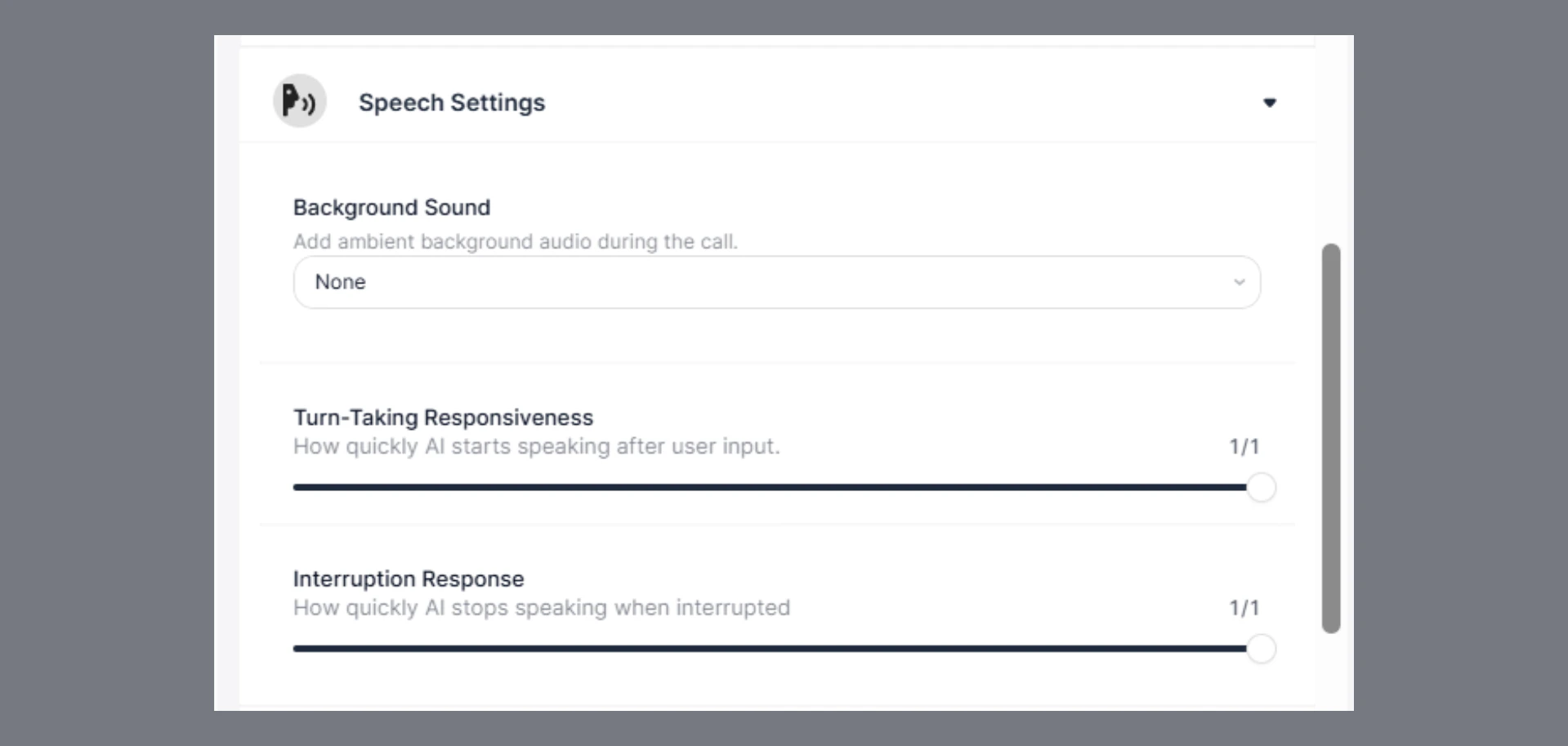 Speecsettings