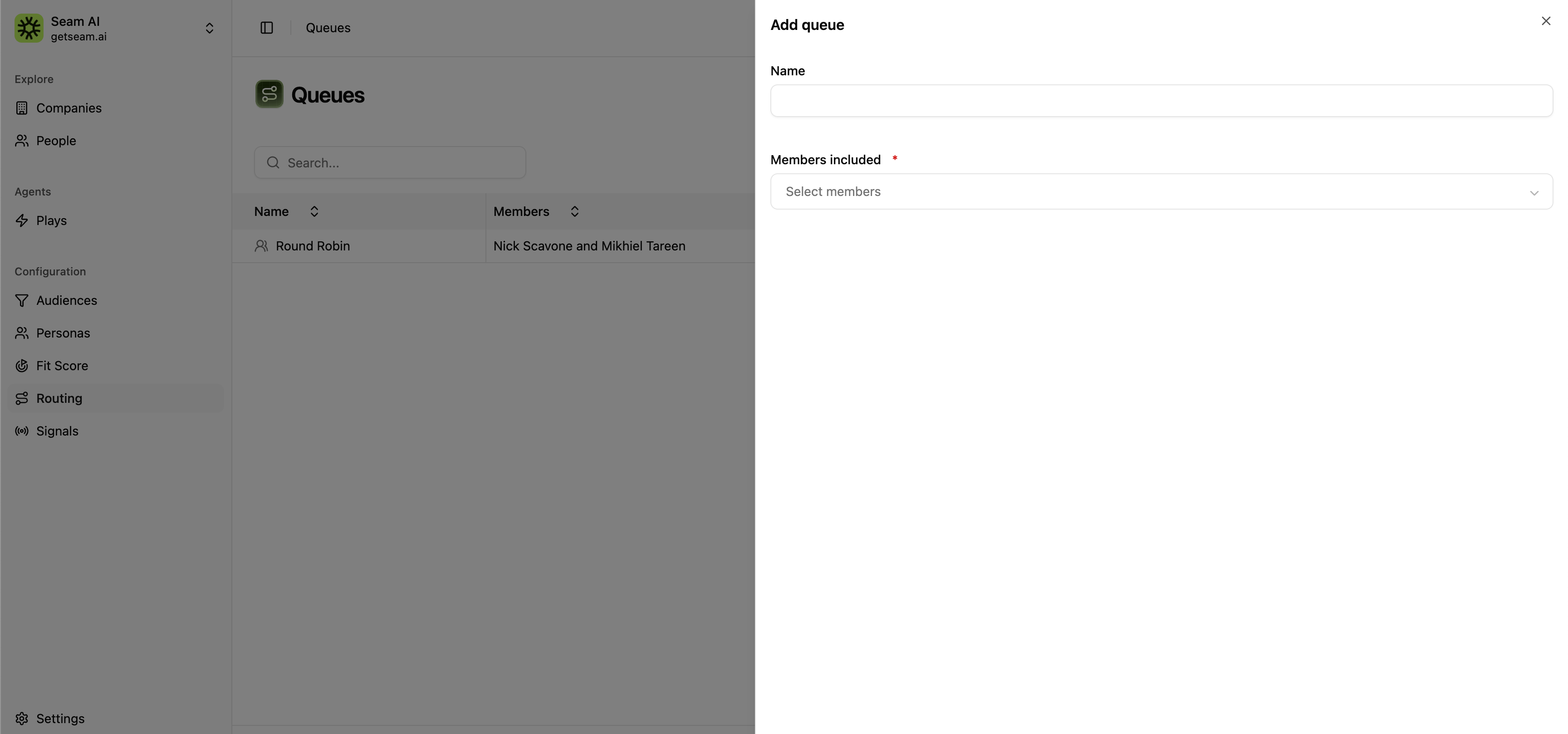 Creating a routing queue