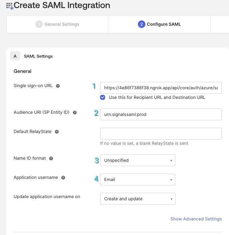 Okta create saml integration
