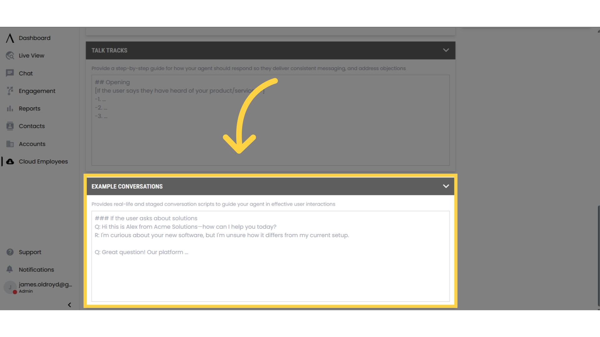 Add Example Conversations