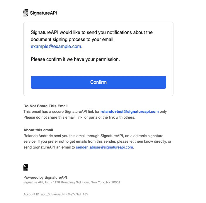 Verify the email address